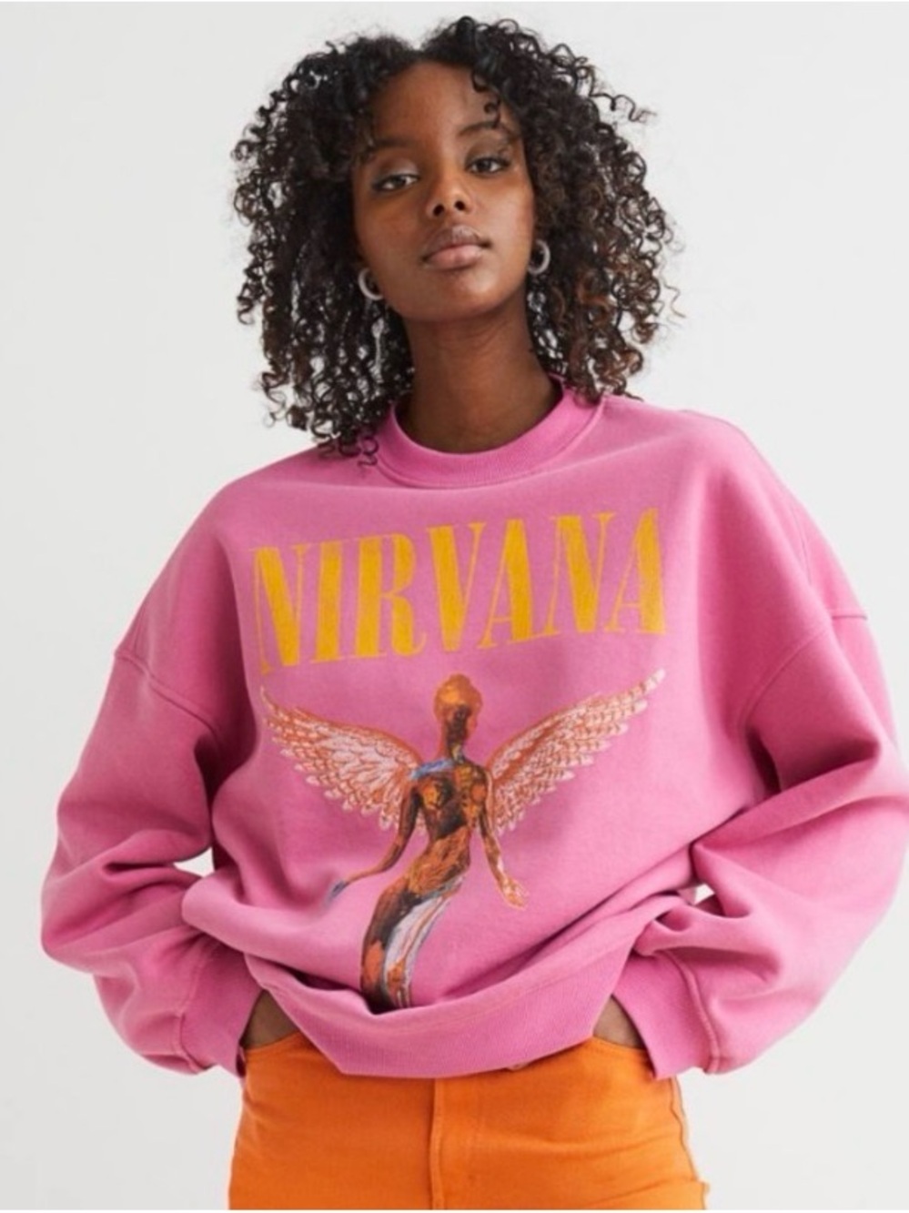 Divided Pink Nirvana Graphic Crewneck Sweatshirt | S